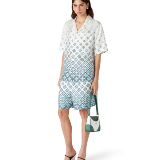 Camisa de seda de calção com monograma em degradê