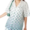 Camisa de seda de calção com monograma em degradê Camisa de seda de calção com monograma em degradê