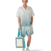 Camisa de seda de calção com monograma em degradê Camisa de seda de calção com monograma em degradê