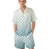 Camisa de seda de calção com monograma em degradê Camisa de seda de calção com monograma em degradê