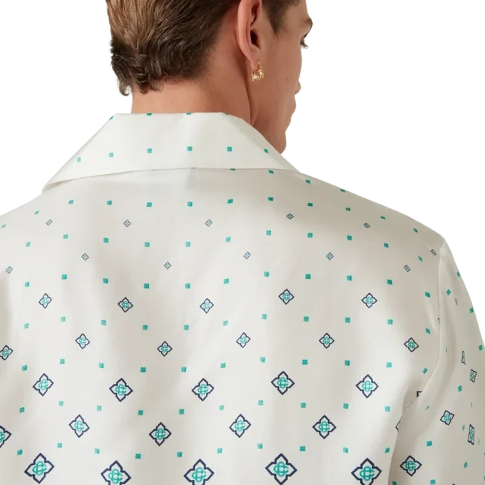 Camisa de seda de calção com monograma em degradê Camisa de seda de calção com monograma em degradê