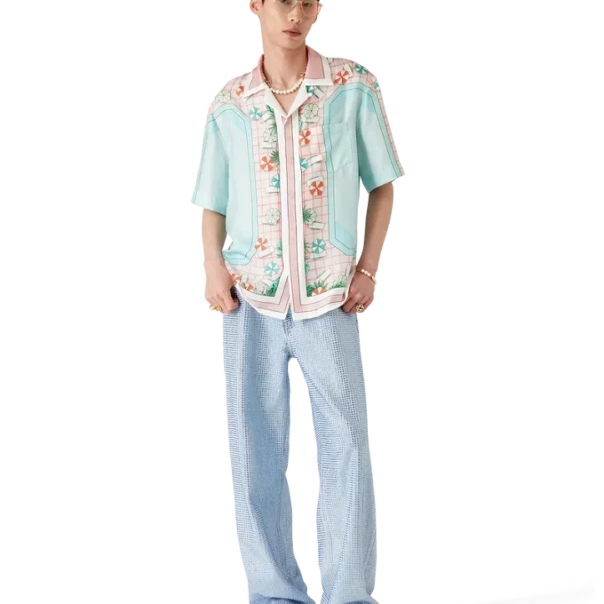 Camisa de seda de calção Copacabana