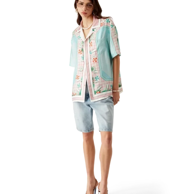 Camisa de seda de calção Copacabana