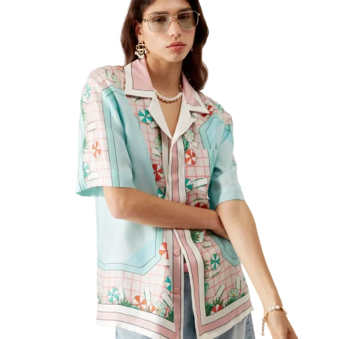 Camisa de seda de calção Copacabana