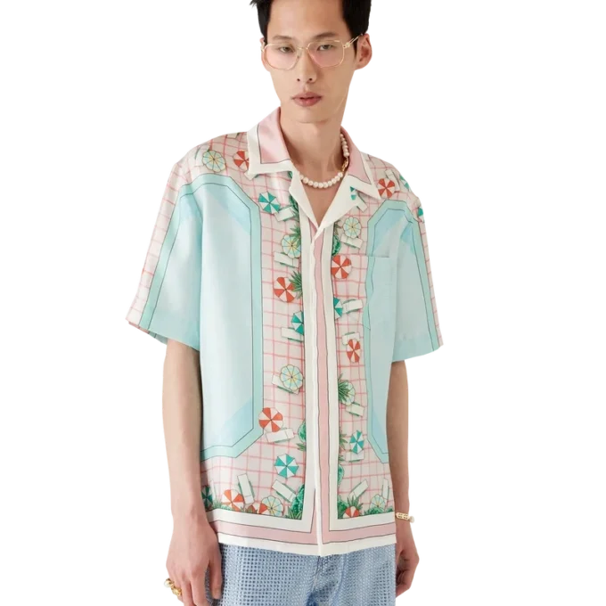 Camisa de seda de calção Copacabana