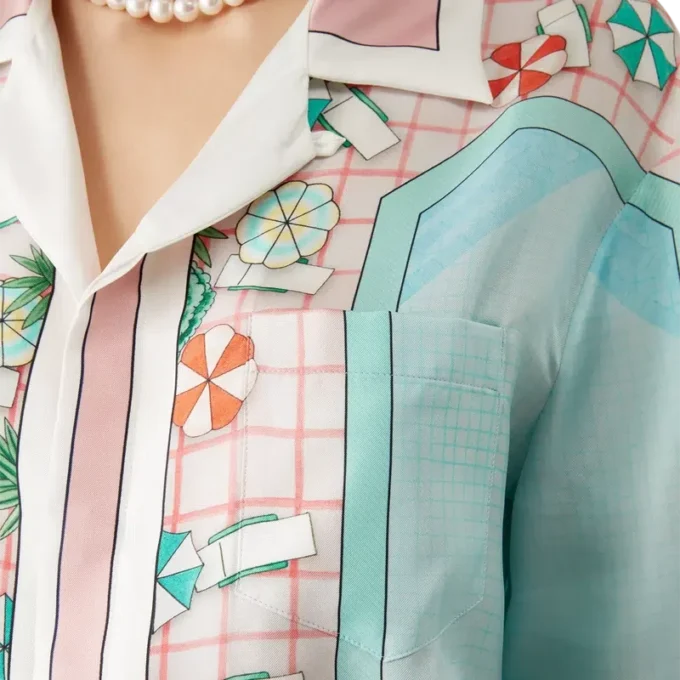 Camisa de seda de calção Copacabana