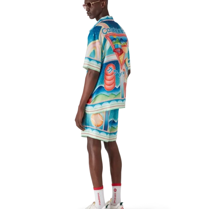 Camisa de seda de manga curta Galaxy Court