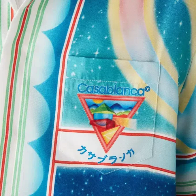 Camisa de seda de manga curta Galaxy Court