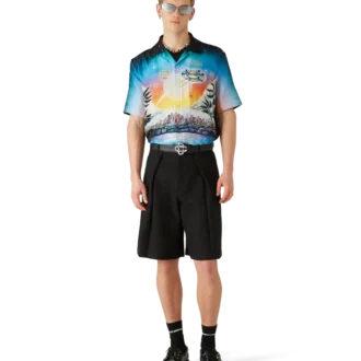 Camisa de seda de manga curta La Pramonition