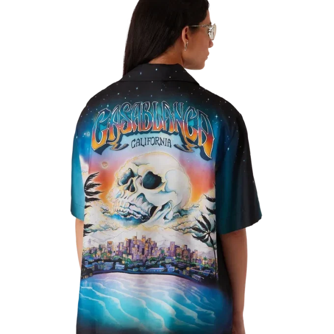 Camisa de seda de manga curta La Pramonition