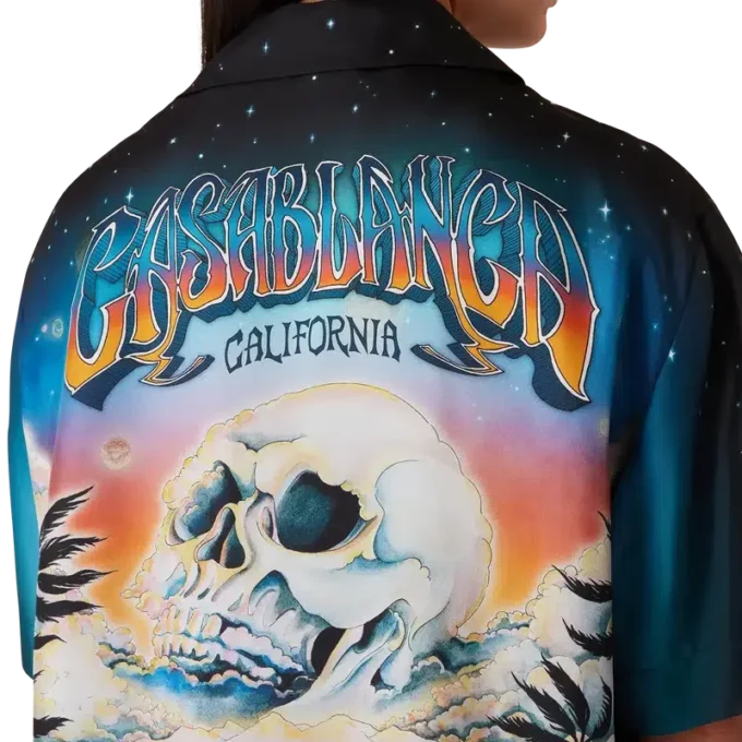 Camisa de seda de manga curta La Pramonition