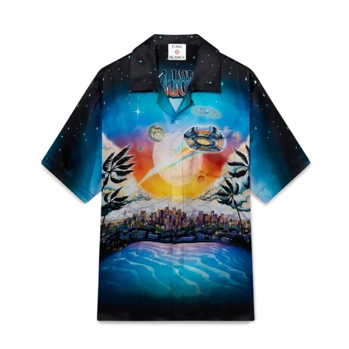 Camisa de seda de manga curta La Pramonition