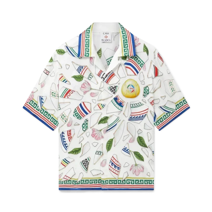 Camisas de seda de manga curta Le Vase Brise Camisas de seda de manga curta Le Vase Brise