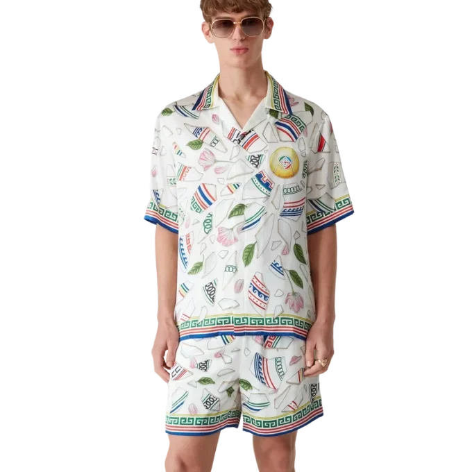 Camisas de seda de manga curta Le Vase Brise Camisas de seda de manga curta Le Vase Brise