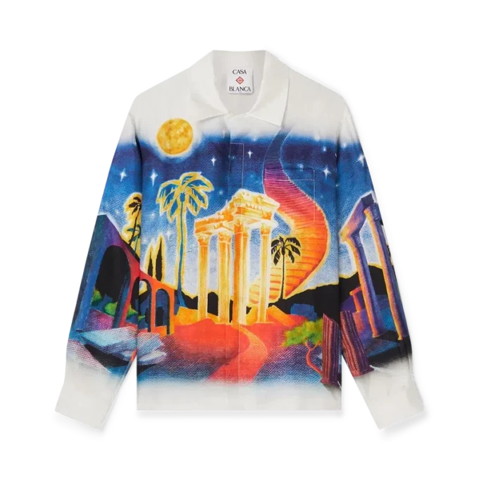 Camisa de seda Midnight Acropolis