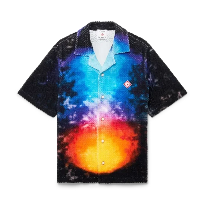 Camisa de tecido felpudo com degradê Camisa de tecido felpudo com degradê