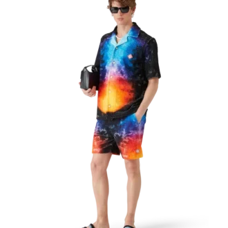 Camisa de tecido felpudo com degradê