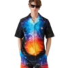 Camisa de tecido felpudo com degradê Camisa de tecido felpudo com degradê