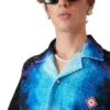 Camisa de tecido felpudo com degradê Camisa de tecido felpudo com degradê
