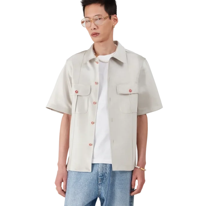 Camisa em cetim Duchesse Camisa em cetim Duchesse