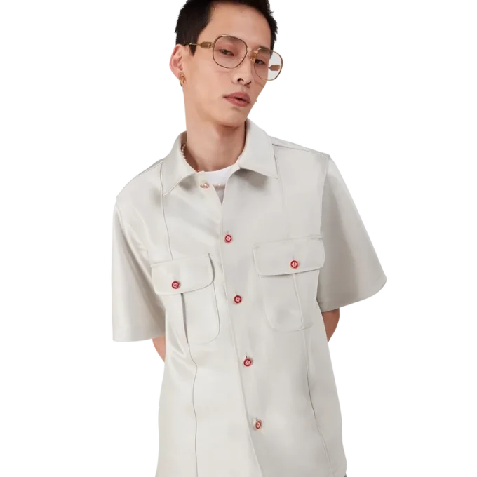 Camisa em cetim Duchesse Camisa em cetim Duchesse