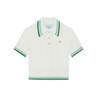 Camisa polo em malha canelada