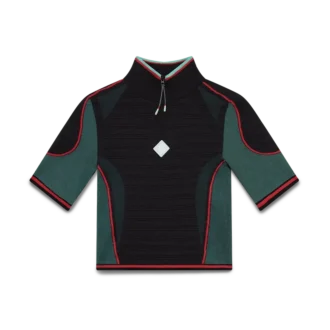 Camisa sem costuras com meio fecho