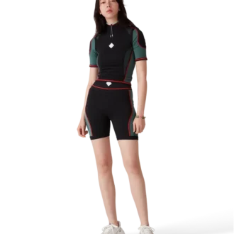 Camisa sem costuras com meio fecho