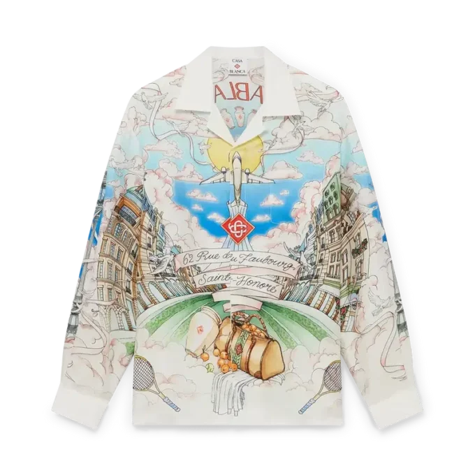 Camisas clássicas de manga comprida da loja de Paris Camisas clássicas de manga comprida da loja de Paris