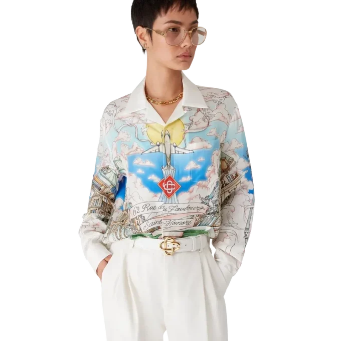 Camisas clássicas de manga comprida da loja de Paris Camisas clássicas de manga comprida da loja de Paris