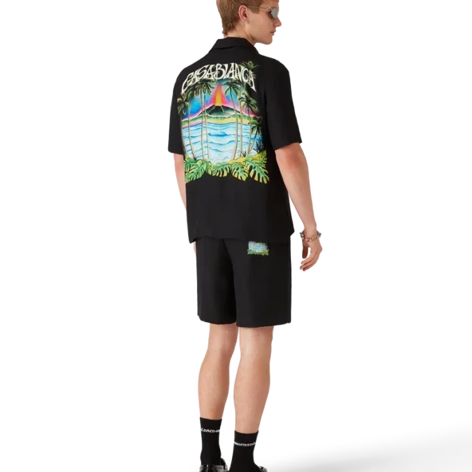 Camisas clássicas de manga curta com jacquard «Volcano» Camisas clássicas de manga curta com jacquard «Volcano»