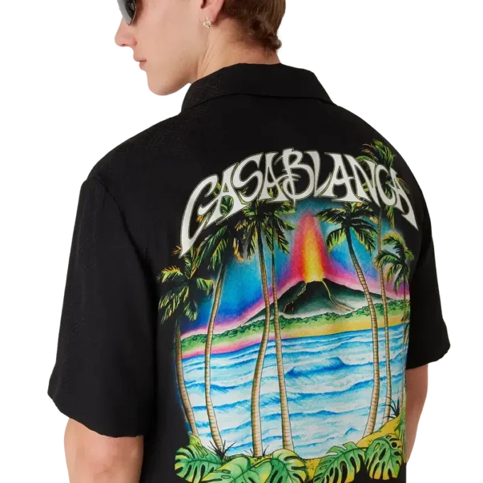 Camisas clássicas de manga curta com jacquard «Volcano» Camisas clássicas de manga curta com jacquard «Volcano»
