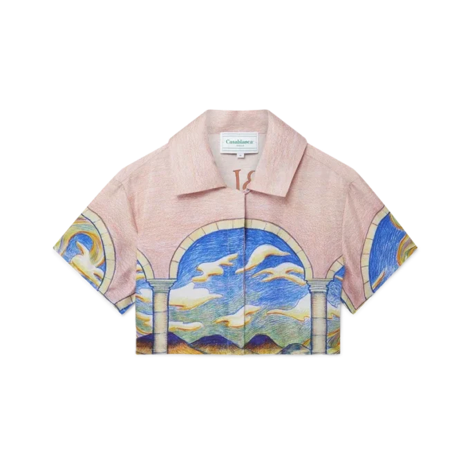 Camisas curtas de seda Chevaux Sauvages Camisas curtas de seda Chevaux Sauvages
