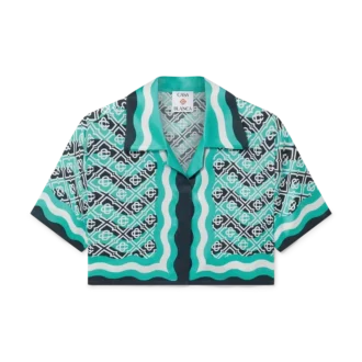 Camisas curtas de seda Monogram Wave