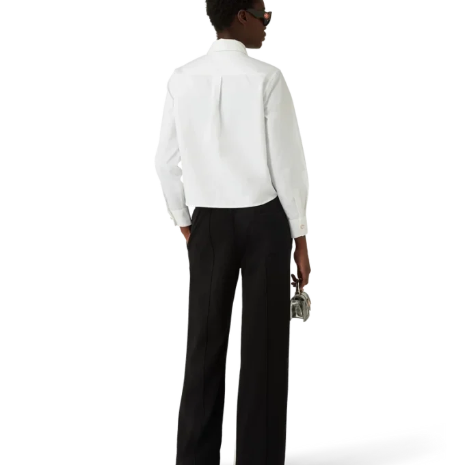 Camisas de Algodão com Emblema de Diamante e Pérola