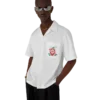 Camisas de calções bordadas em popeline de algodão Camisas de calções bordadas em popeline de algodão