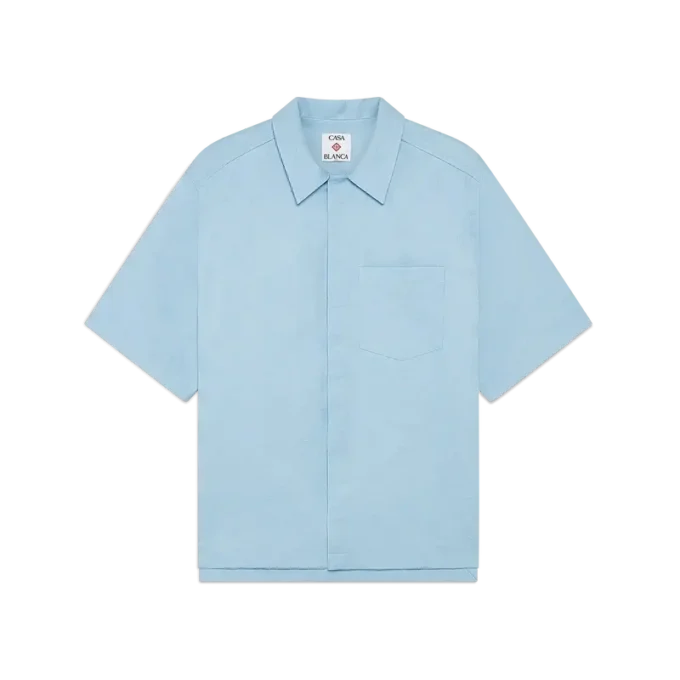 Camisas de calções com monograma azul claro