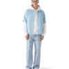 Camisas de calções com monograma azul claro