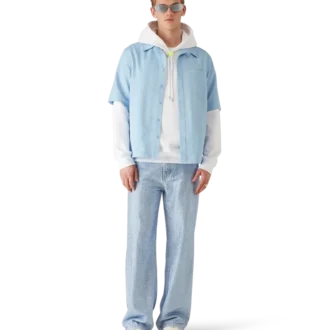 Camisas de calções com monograma azul claro