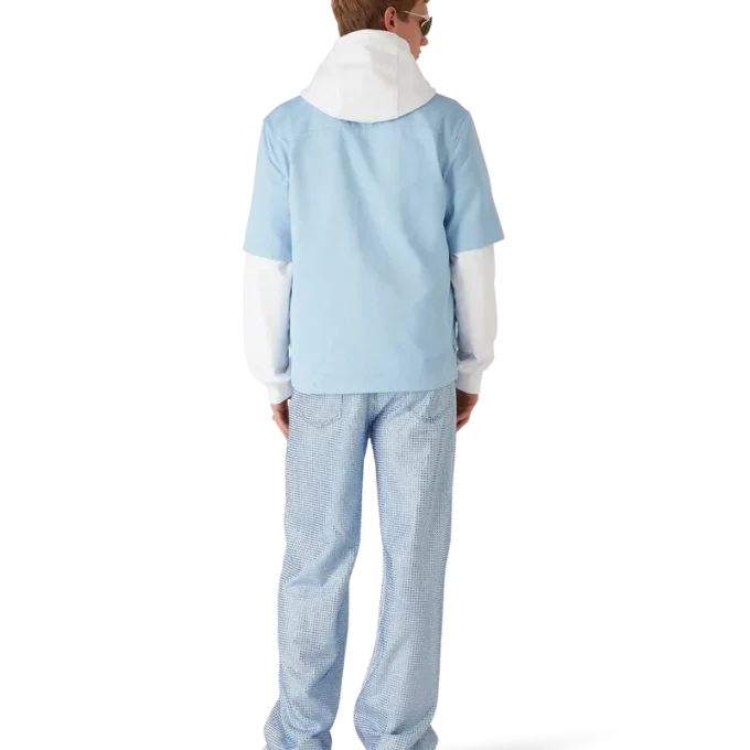 Camisas de calções com monograma azul claro