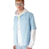 Camisas de calções com monograma azul claro