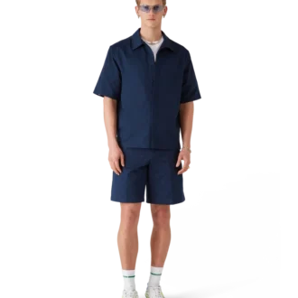 Camisas de calções com monograma azul-marinho
