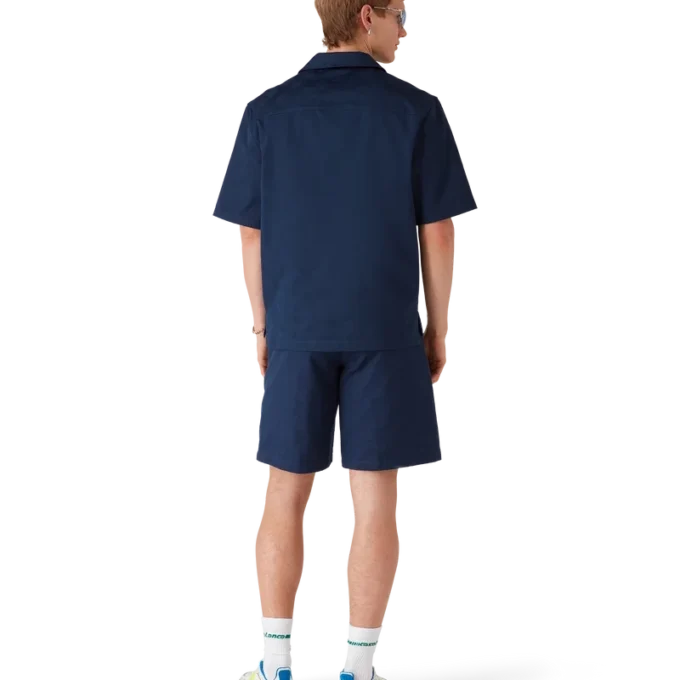 Camisas de calções com monograma azul-marinho