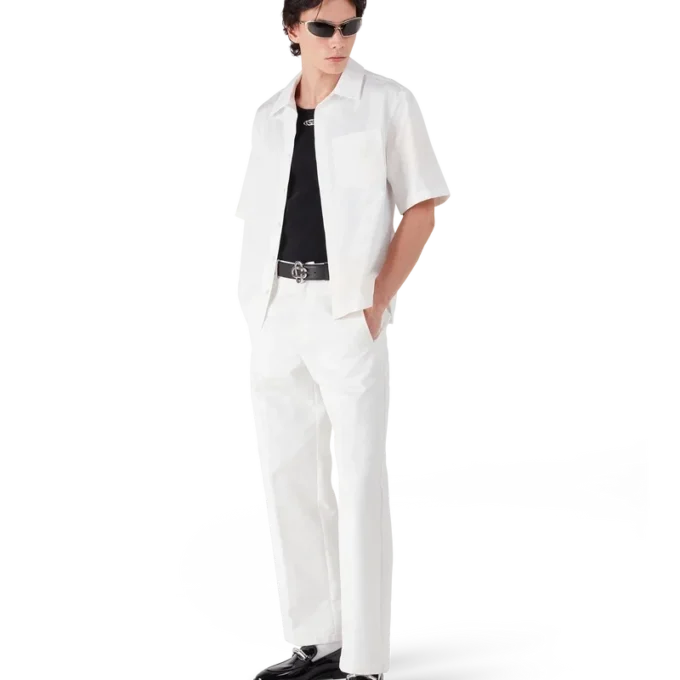 Camisas de calções com monograma branca Camisas de calções com monograma branca