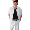 Camisas de calções com monograma branca Camisas de calções com monograma branca