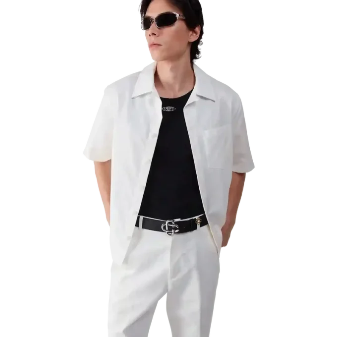 Camisas de calções com monograma branca Camisas de calções com monograma branca