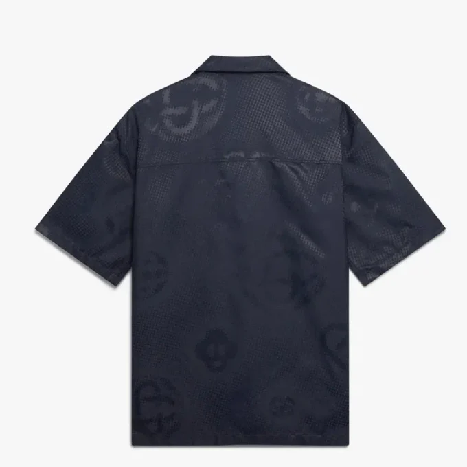 Camisas de calções com monograma em meio-tom azul-marinho Camisas de calções com monograma em meio-tom azul-marinho