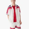 Camisas de calções de manga curta com riscas brancas Camisas de calções de manga curta com riscas brancas
