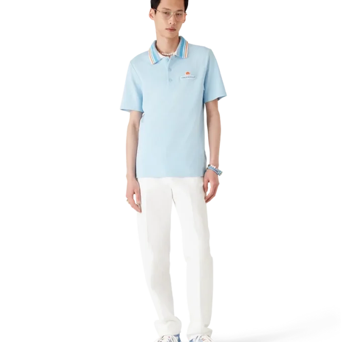 Camisas de calções de manga curta em malha piqué