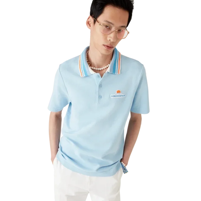 Camisas de calções de manga curta em malha piqué